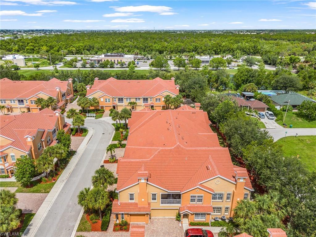 Aerial perspective of suburban area
