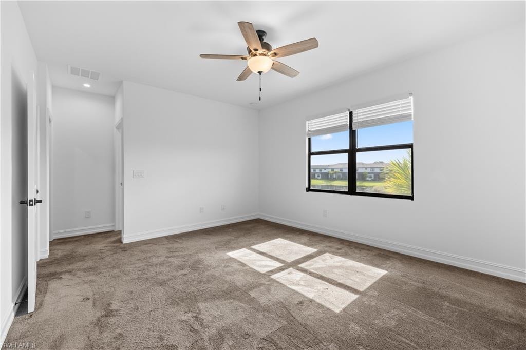 Master bedroom with walkin closet and en suite bathroom