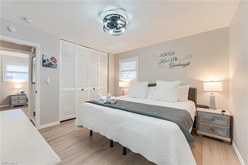 2nd Level Primary Bedroom with light wood-style flooring and a closet- Virtually Edited Image