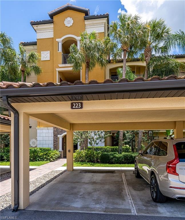 Reserved covered parking for unit