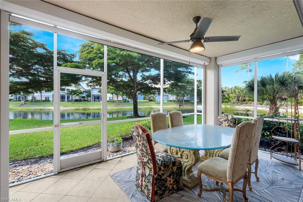 Wrap around water views from screened lanai. Electric hurricane screens were added.
