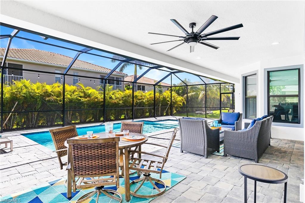 View of patio & pool