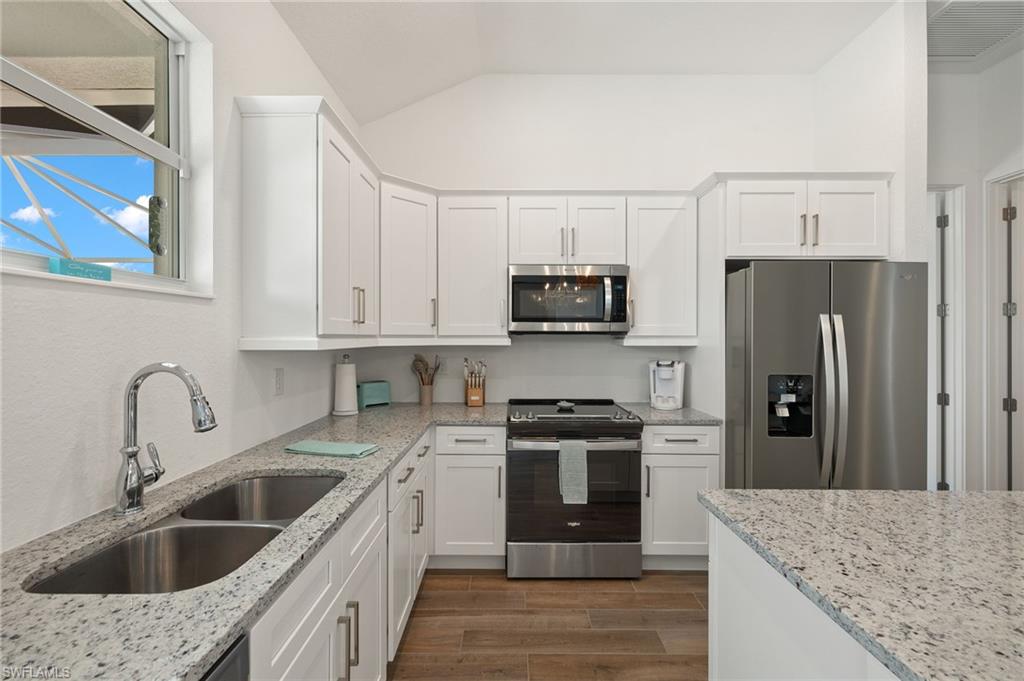 Kitchen with stainless steel appliances