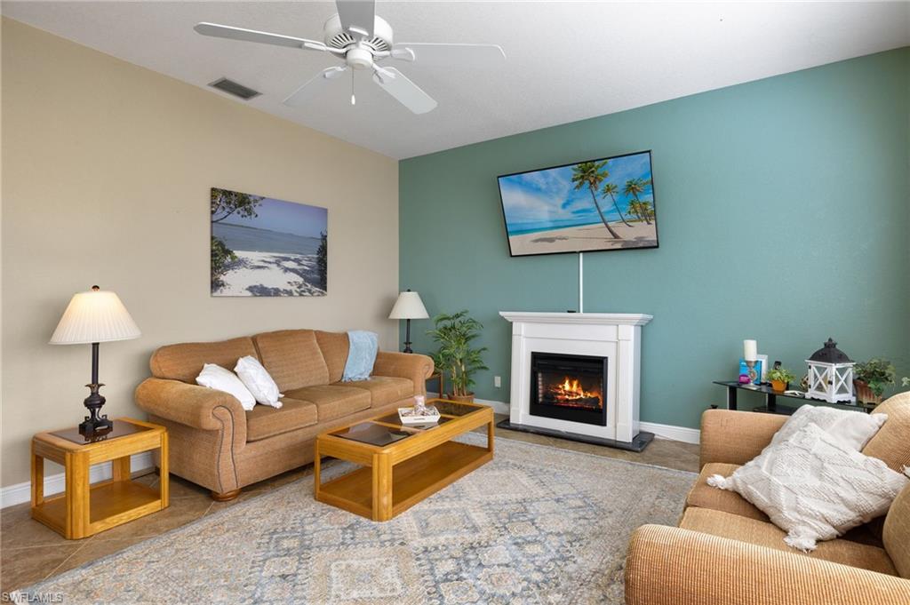 Living room with fireplace