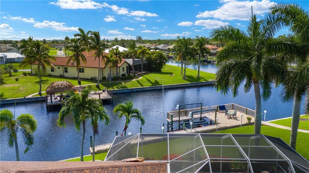 View of water feature featuring a boat dock