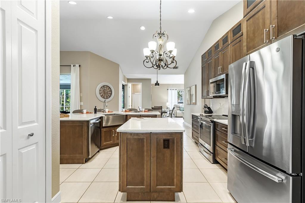 Kitchen with stainless steel appliances