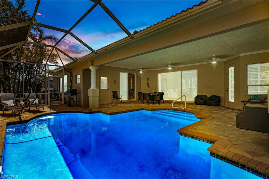 Pool at dusk