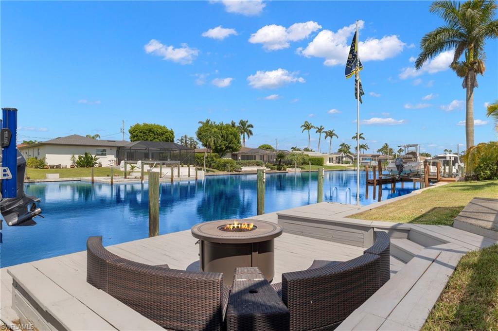 Dock seating w/ Fire Pit