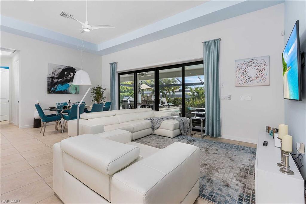 Living Room with Lanai view