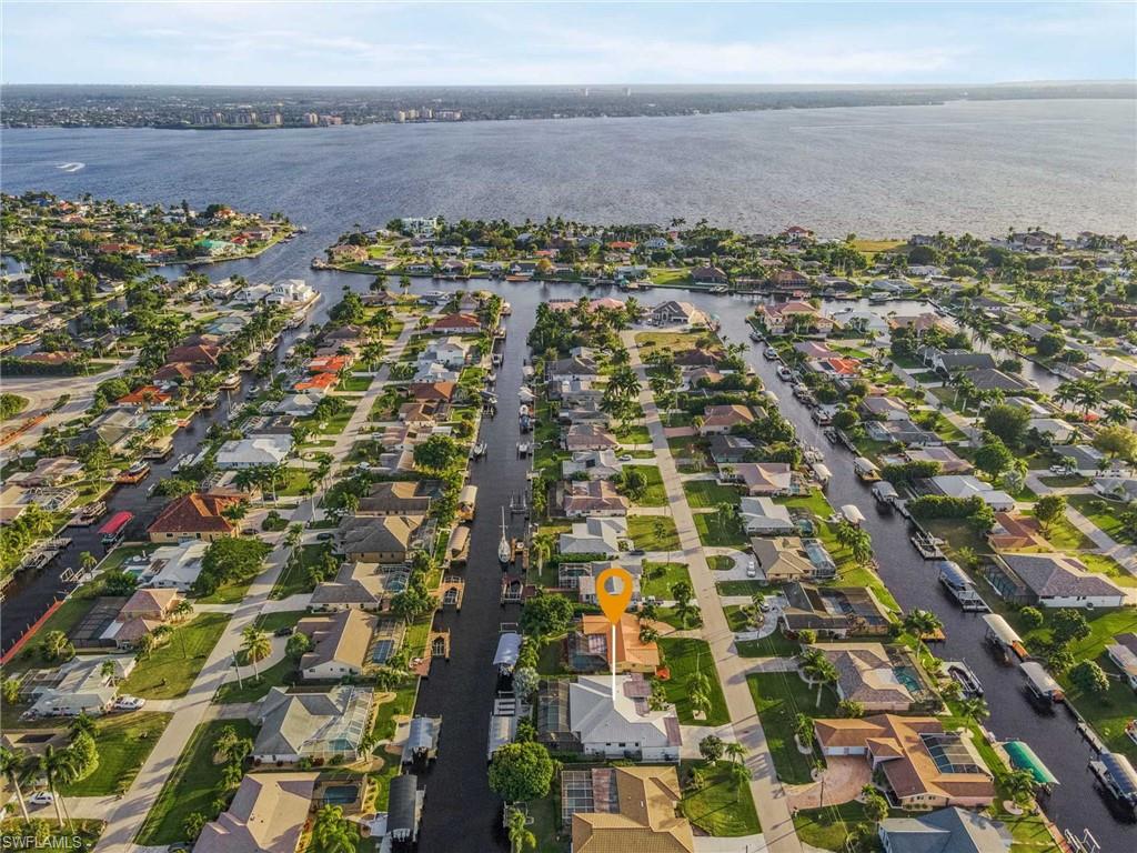 Aerial View of Neighborhood and Waterway
