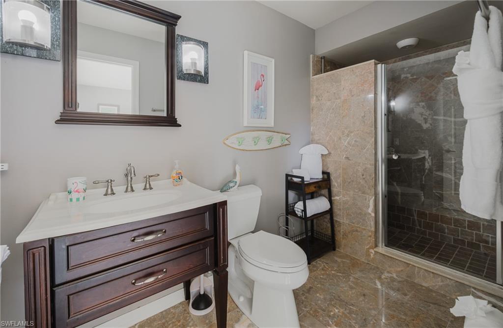 Primary Bathroom with vanity and walk-in shower