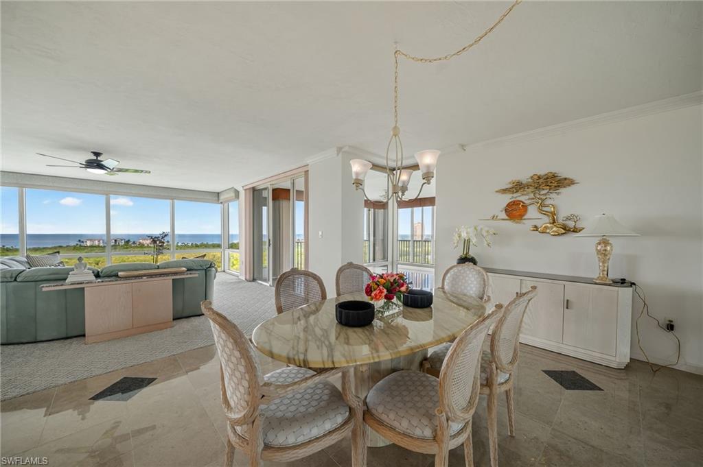 Dining and living spaces