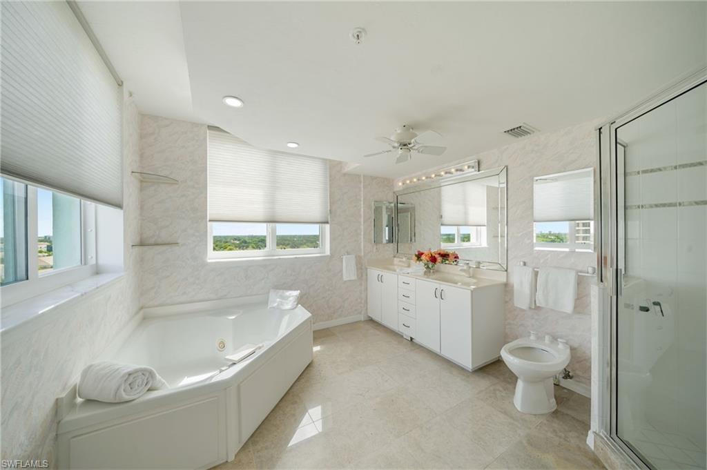 Separate shower and tub
