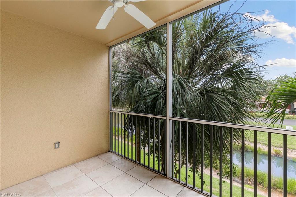 Privacy and tranquility from the fully tiled lanai with lake view and southern exposure.
