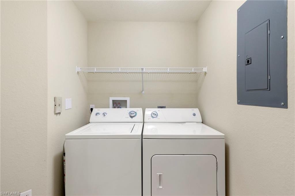 In home laundry room provides ample storage and makes doing chores a breeze.