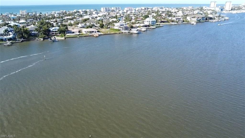 Bird's eye view of a nearby body of water
