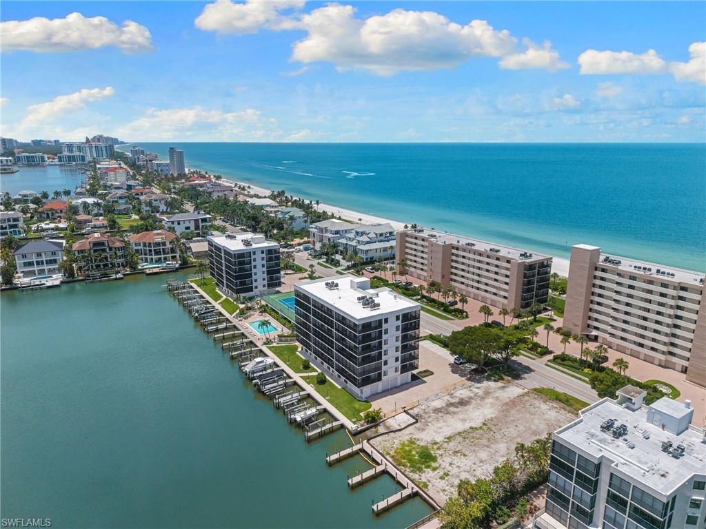 Coastal property with waterfront access, private boat docks, and direct Gulf of Mexico beach proximity