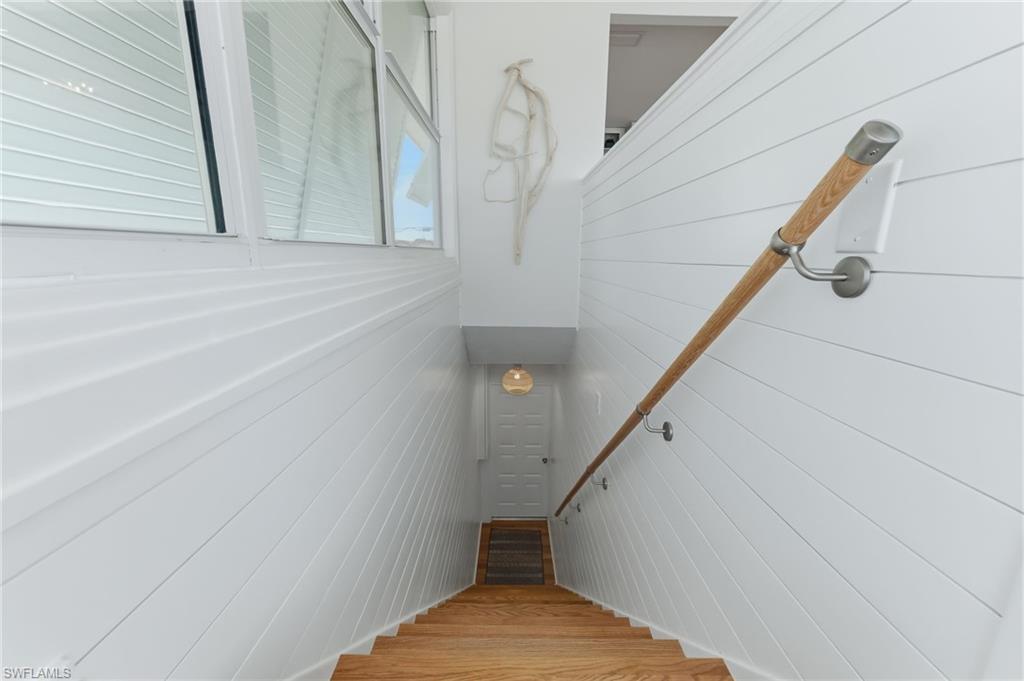 Stairs to lower level garage area