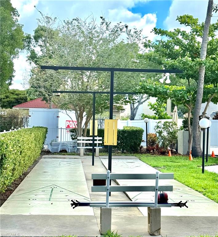 Outdoor floor shuffleboard court