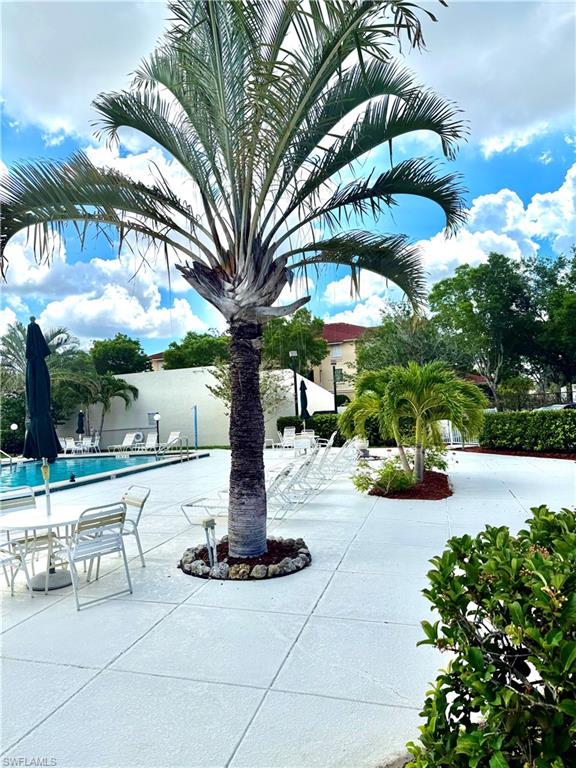 Community heated pool with expansive pool deck