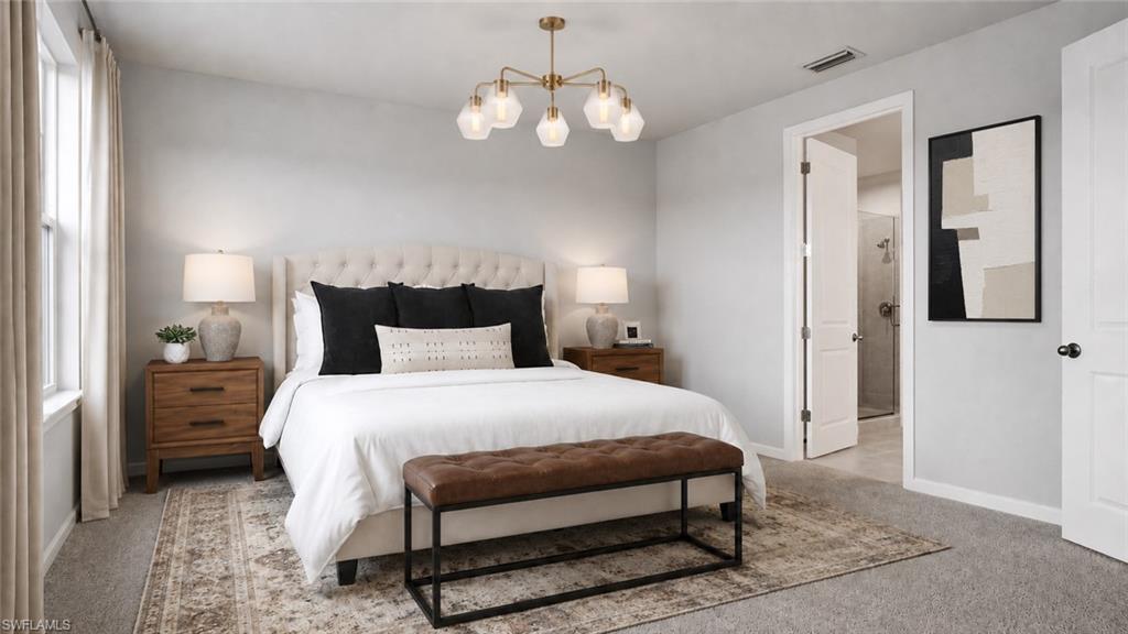 Photo includes reality renovation/reality staging to showcase the potential of the primary bedroom. Design services included with purchase!