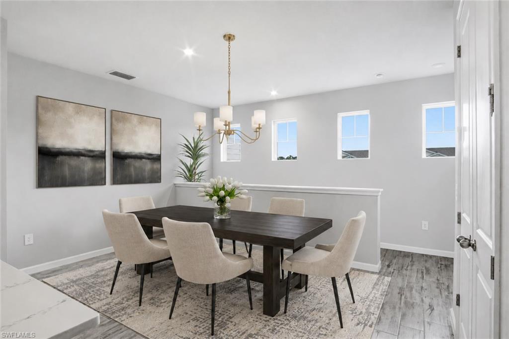Photo includes reality renovation/reality staging to showcase the potential of the dining room. Design services included with purchase!