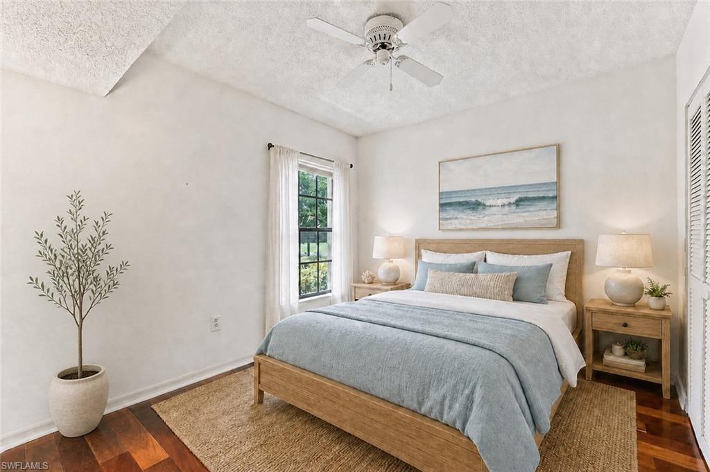 Virtually staged guest bedroom