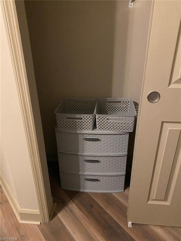 Guest Bedroom Closet with storage drawers/bins