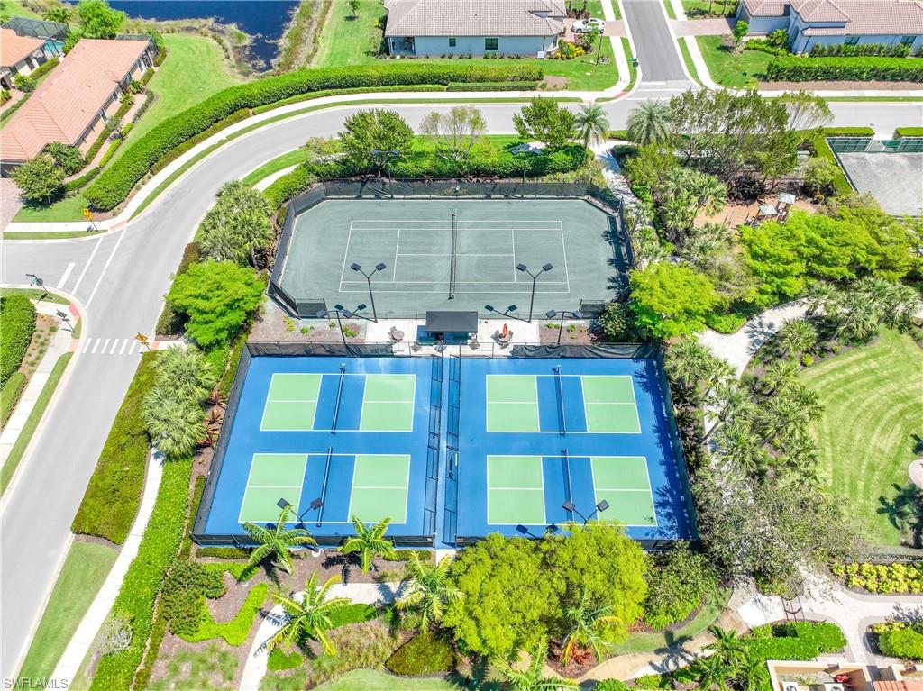 Bird's eye view of a nearby body of water