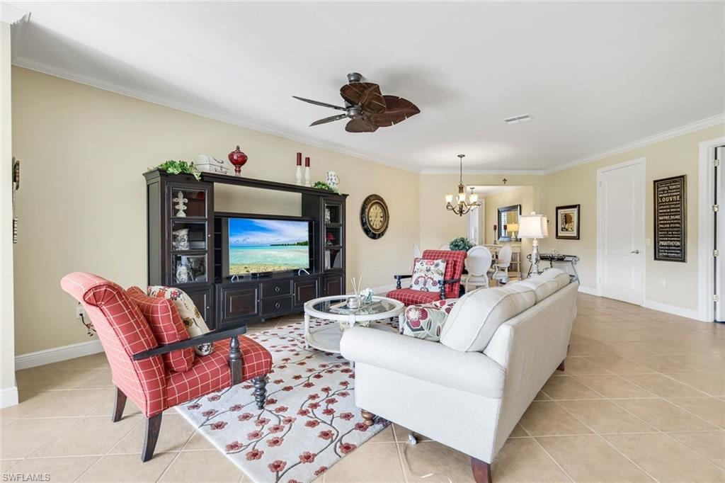 Volume ceilings, crown molding and offered furnished.