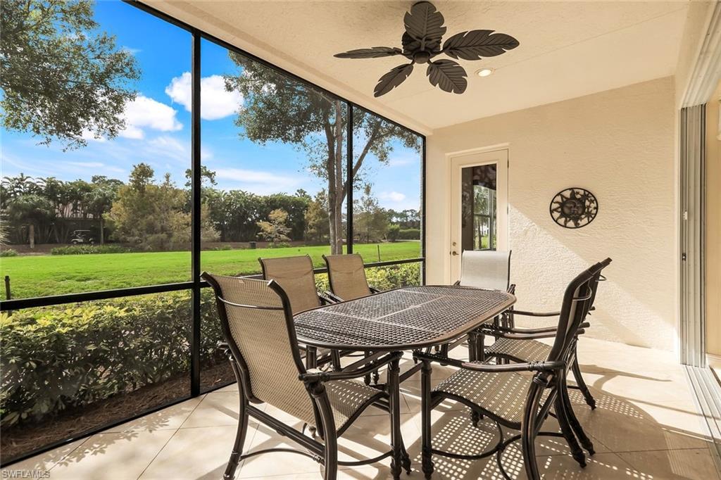 Dine alfresco on your back lanai while watching the golfers play.