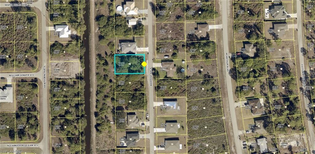Aerial Map. Displaying the property's boundaries and surrounding parcels