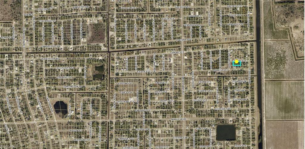 Aerial Map. Displaying the property's location within its geographic context