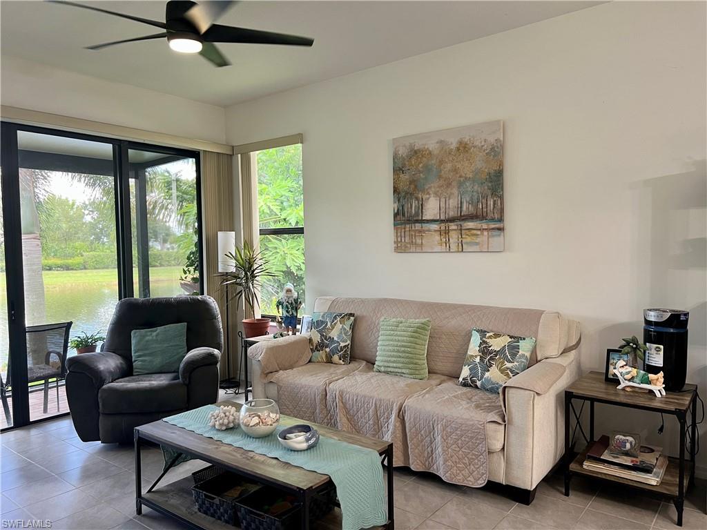 Living area with view of lanai