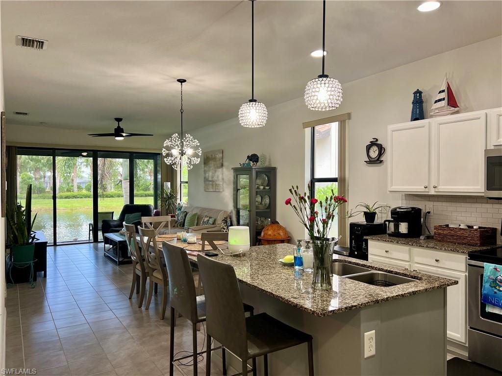 Kitchen & dining & living
