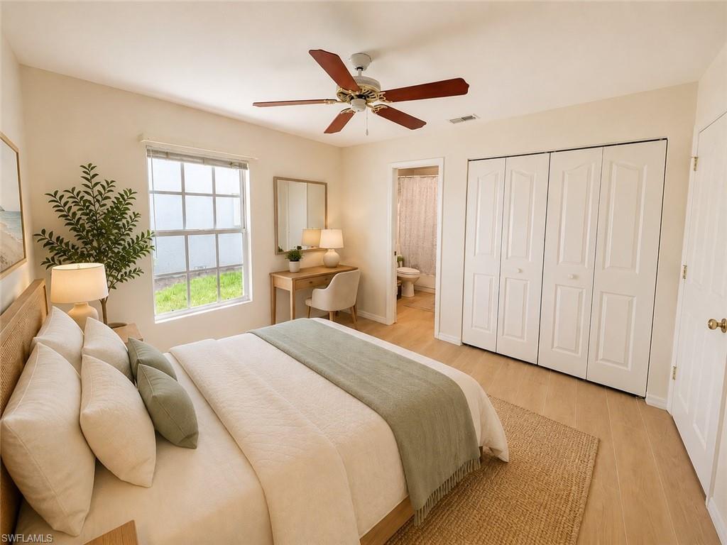 This is a staged photo to show you what you could do with this space.