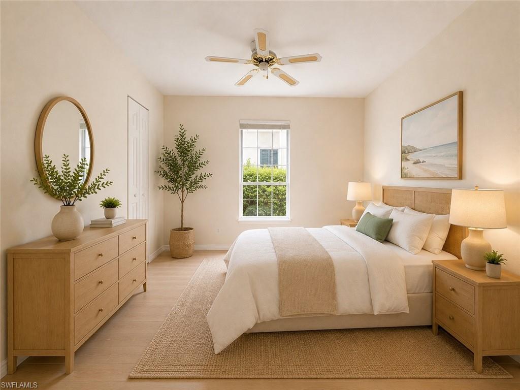 This is a staged photo to show you what you could do with this space.