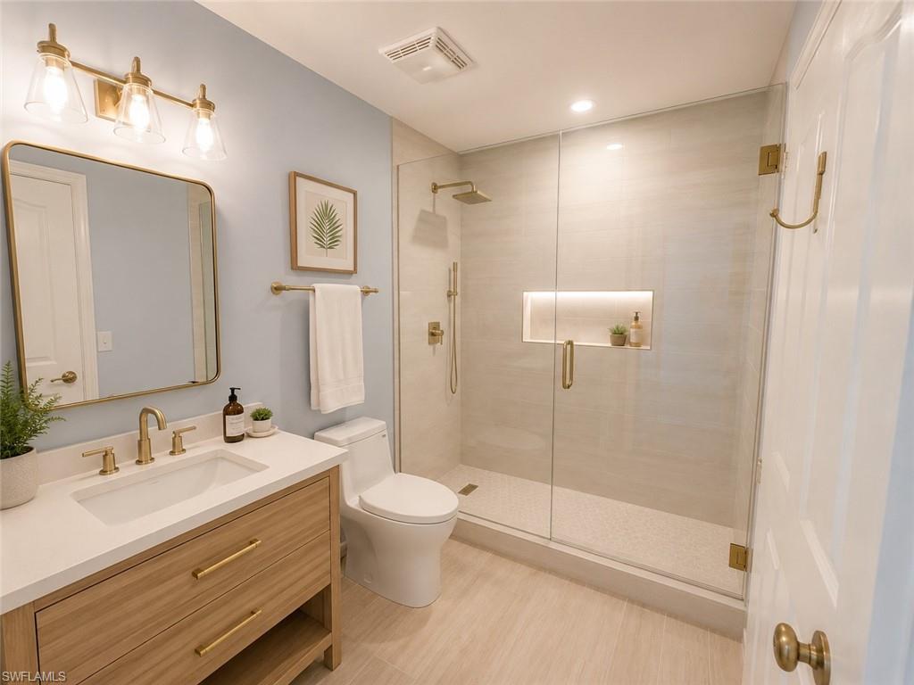 This is a staged/remodeled photo to show you what you could do with this space.