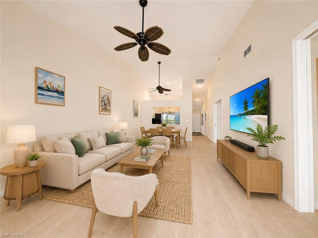 This is a staged photo to show you what you could do with this space.