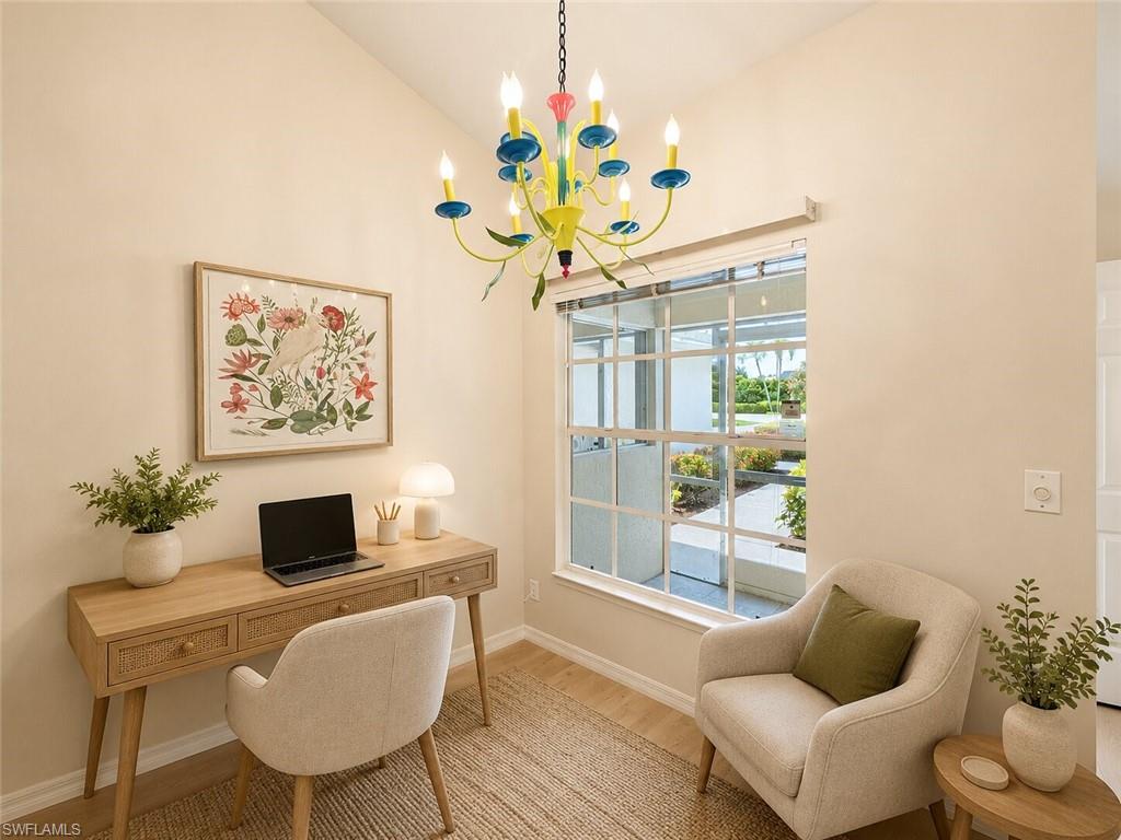 This is a staged photo to show you what you could do with this space.