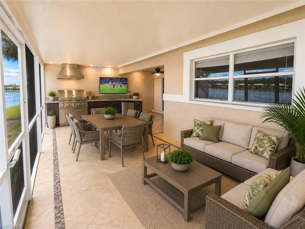 This is a staged photo to show you what you could do with this space.