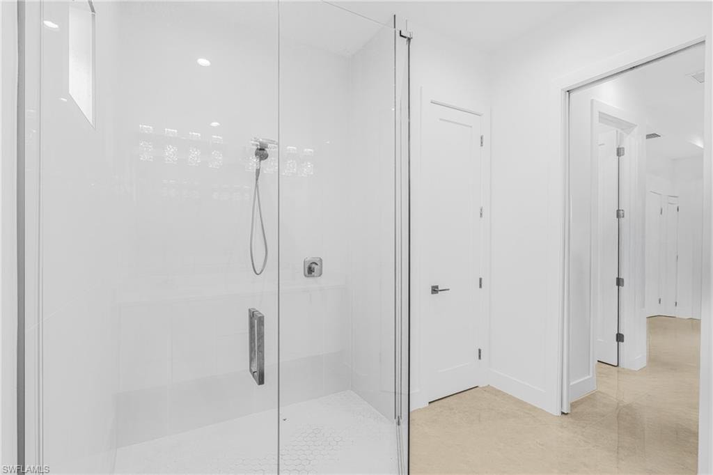 Bathroom with a shower stall