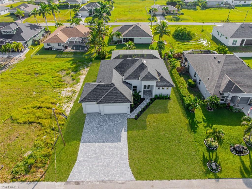 Aerial view of residential area
