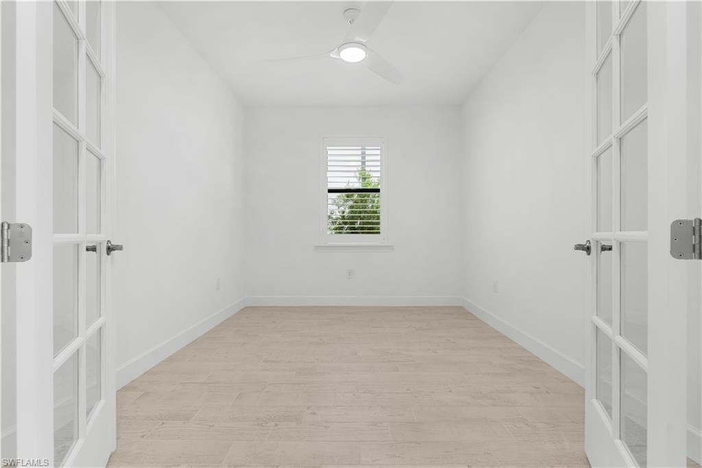 Den or personal office with french doors