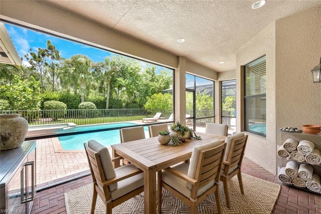 Screened area virtually staged with new furniture