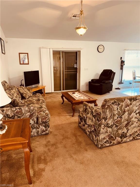 View of carpeted living room