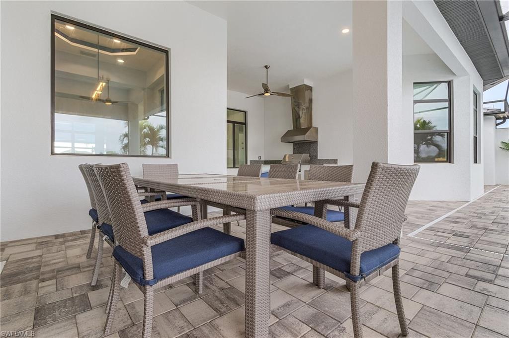 Dining area featuring ceiling fan