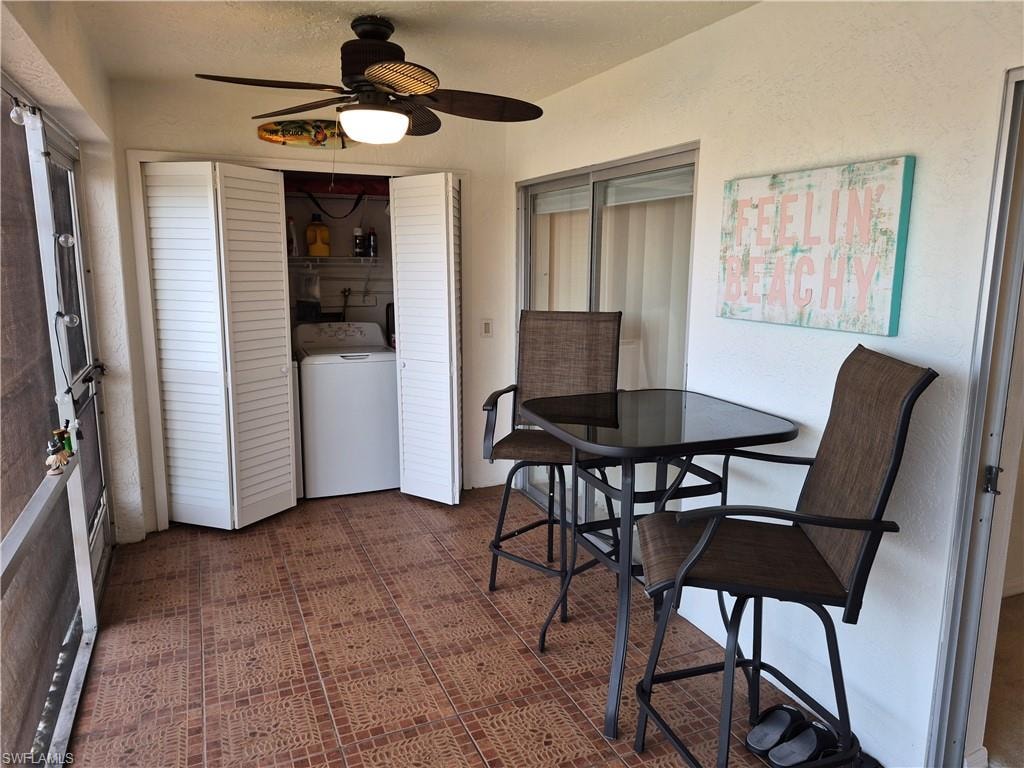 Screen Room with Washer and Dryer.