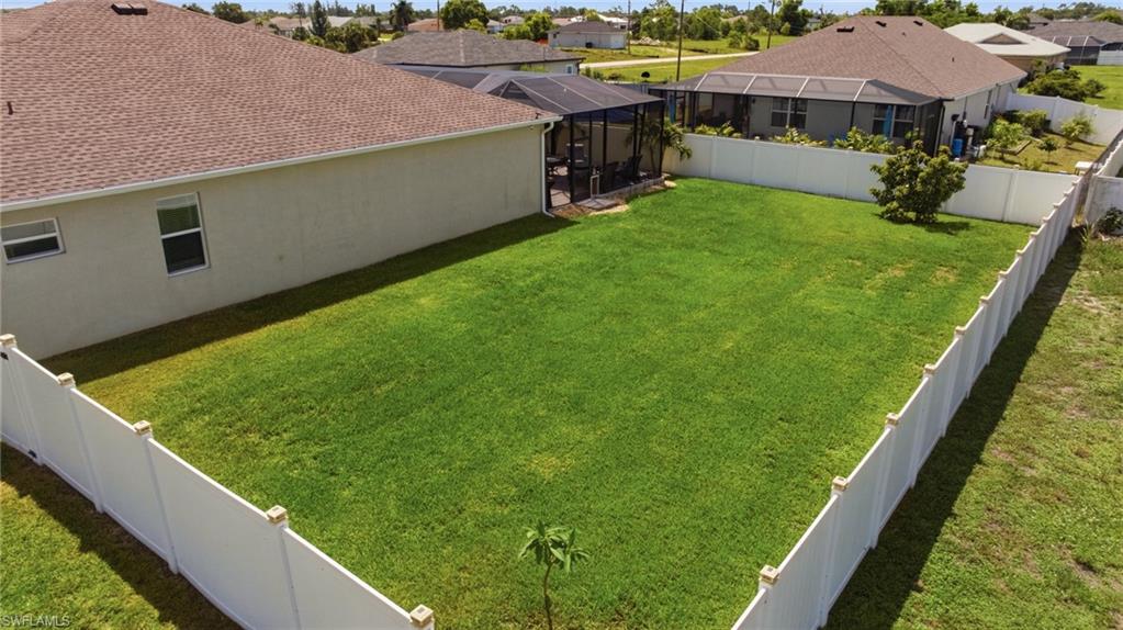 large fenced yard