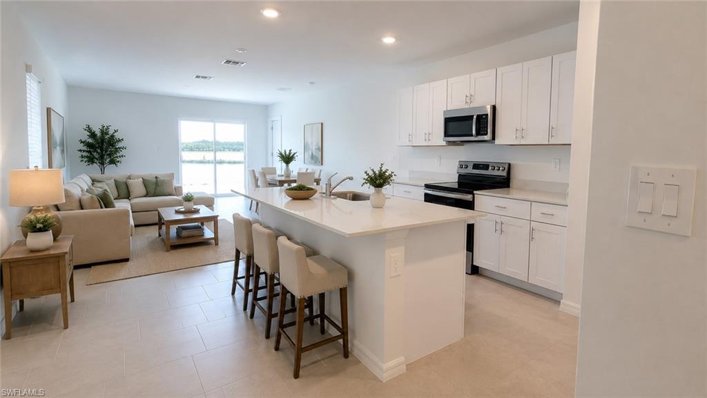 Virtual Staged Kitchen and living room